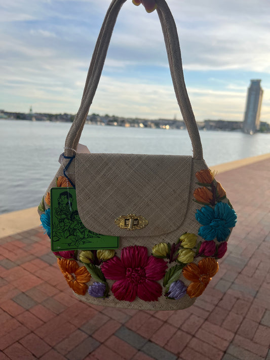 Woven Floral Purse