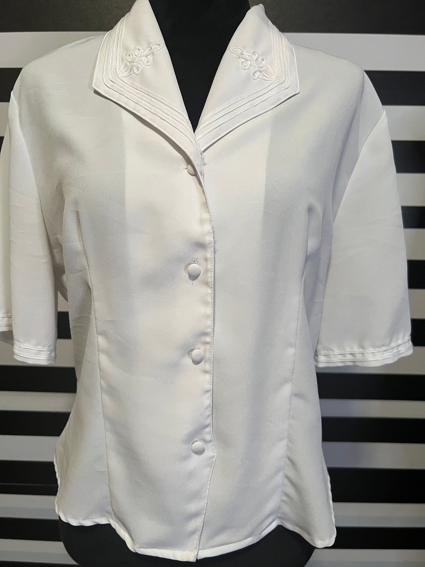 White Laura Scott Embroidered Shirt