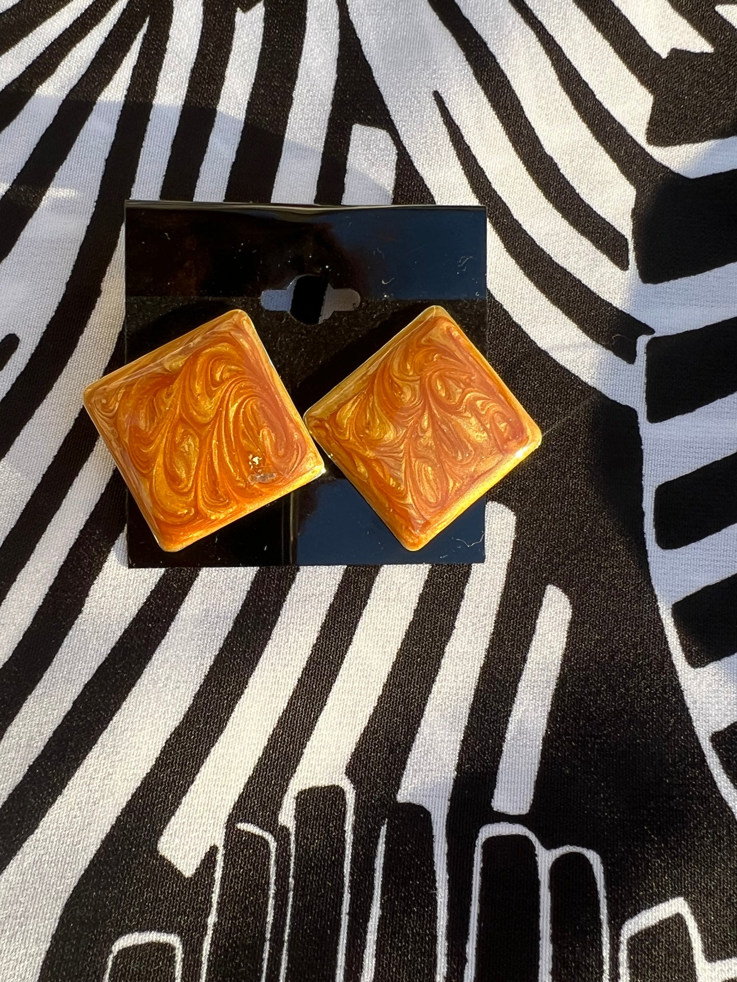 Orange Swirl Earring