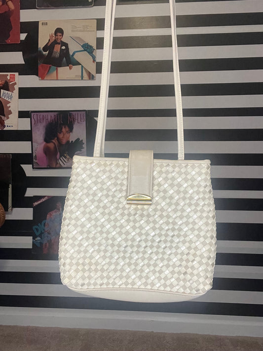 Cream Woven Crossbody Bag